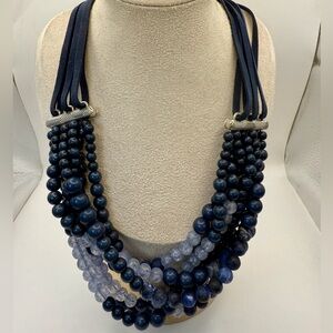 Chico’s | Elegant Blue Bead Multistrand Necklace